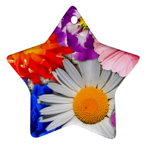 Lovely Flowers, Blue Star Ornament from ArtsNow.com Front