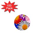 Lovely Flowers, Blue 1  Mini Button Magnet (100 pack)