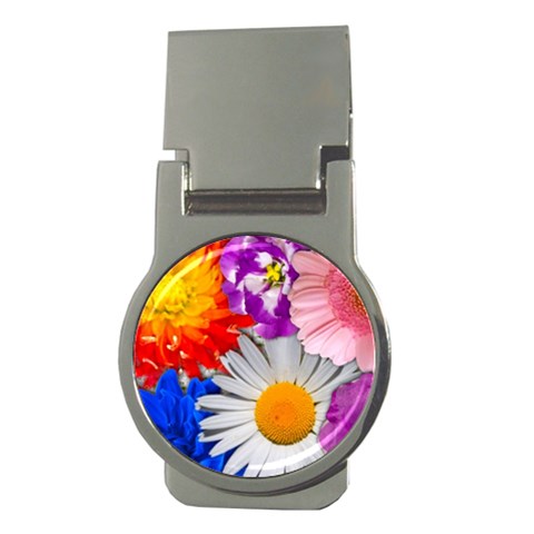 Lovely Flowers, Blue Money Clip (Round) from ArtsNow.com Front