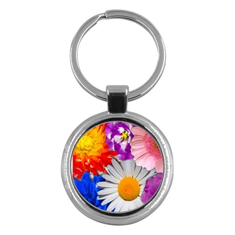 Lovely Flowers, Blue Key Chain (Round) from ArtsNow.com Front