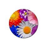 Lovely Flowers, Blue Drink Coasters 4 Pack (Round)