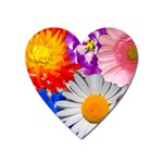 Lovely Flowers, Blue Magnet (Heart)