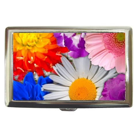 Lovely Flowers, Blue Cigarette Money Case from ArtsNow.com Front