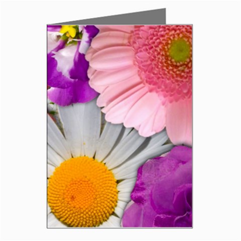 Lovely Flowers, Blue Greeting Card from ArtsNow.com Left