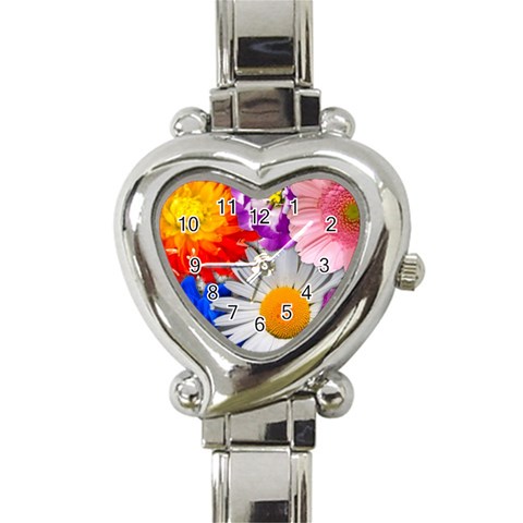 Lovely Flowers, Blue Heart Italian Charm Watch  from ArtsNow.com Front