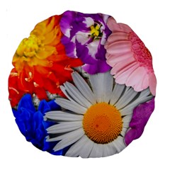 Lovely Flowers, Blue 18  Premium Round Cushion  from ArtsNow.com Front