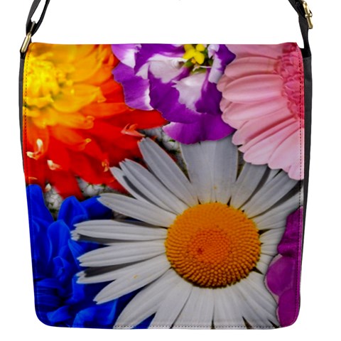 Lovely Flowers, Blue Flap Closure Messenger Bag (Small) from ArtsNow.com Front