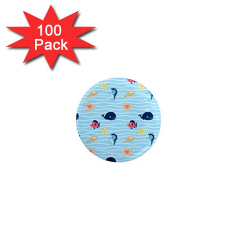 Fun Fish of the Ocean 1  Mini Button Magnet (100 pack) from ArtsNow.com Front