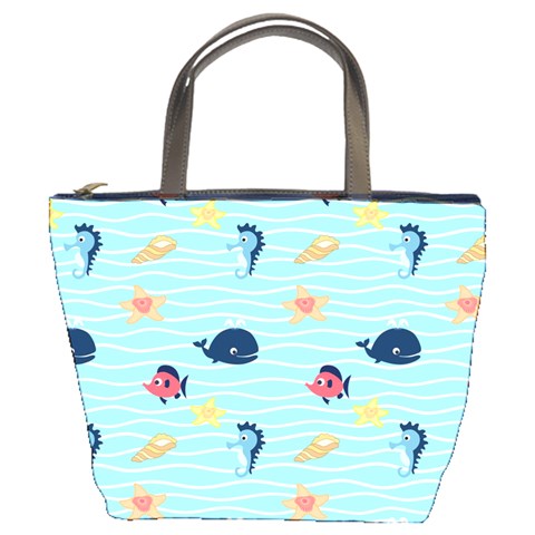 Fun Fish of the Ocean Bucket Handbag from ArtsNow.com Front