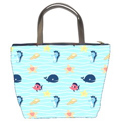 Fun Fish of the Ocean Bucket Handbag from ArtsNow.com Back