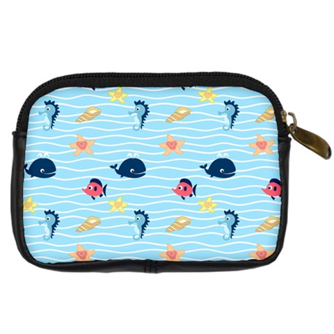 Fun Fish of the Ocean Digital Camera Leather Case from ArtsNow.com Back