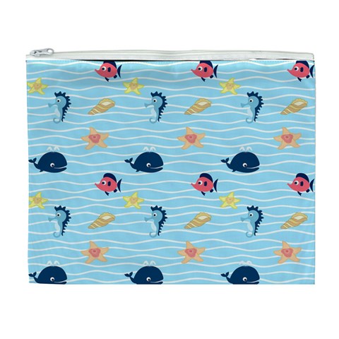 Fun Fish of the Ocean Cosmetic Bag (XL) from ArtsNow.com Front