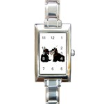 Scottish Terriers Rectangular Italian Charm Watch