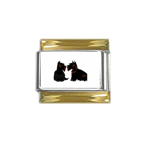 Scottish Terriers Gold Trim Italian Charm (9mm) from ArtsNow.com Front