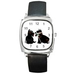 Scottish Terriers Square Metal Watch