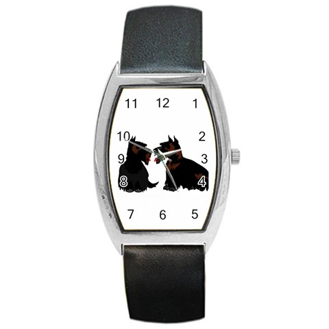 Scottish Terriers Barrel Style Metal Watch from ArtsNow.com Front