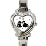 Scottish Terriers Heart Italian Charm Watch