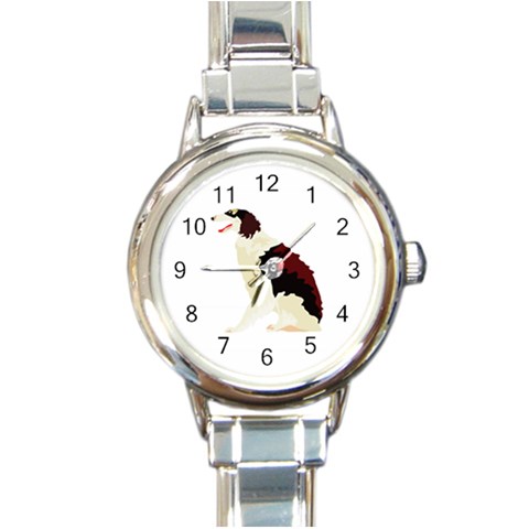 Afghan Hound Round Italian Charm Watch from ArtsNow.com Front