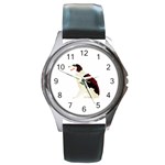 Afghan Hound Round Metal Watch