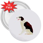 Afghan Hound 3  Button (10 pack)