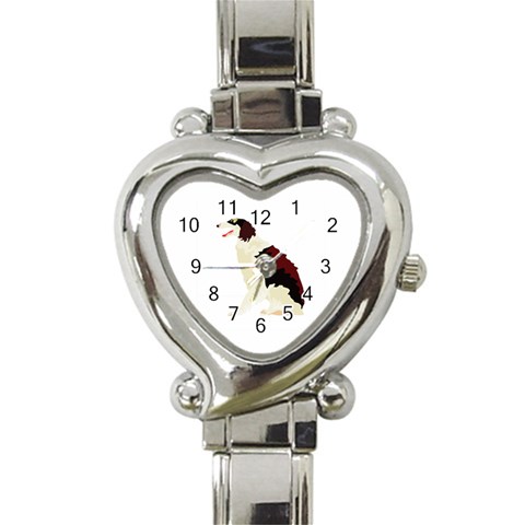 Afghan Hound Heart Italian Charm Watch from ArtsNow.com Front