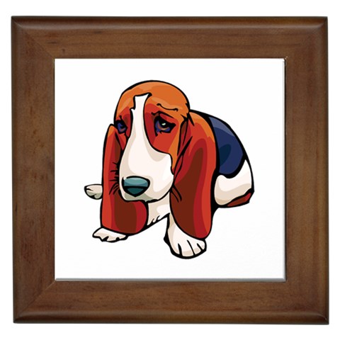 Basset Hound Framed Tile from ArtsNow.com Front