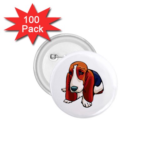 Basset Hound 1.75  Button (100 pack)  from ArtsNow.com Front