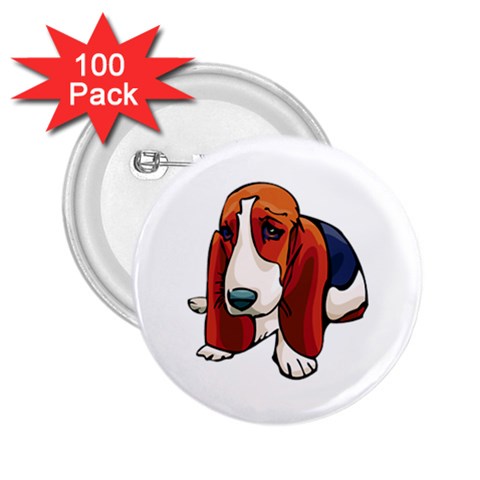 Basset Hound 2.25  Button (100 pack) from ArtsNow.com Front