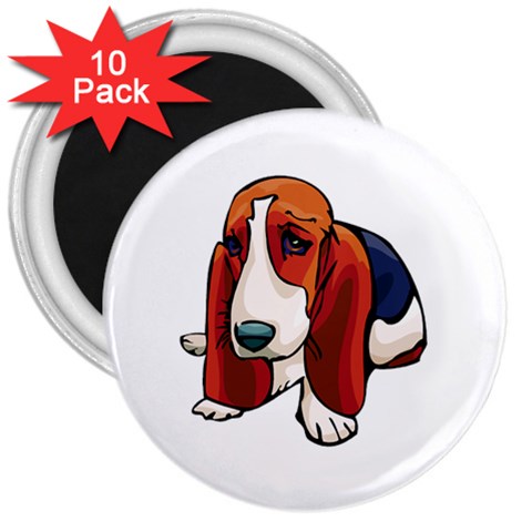 Basset Hound 3  Magnet (10 pack) from ArtsNow.com Front