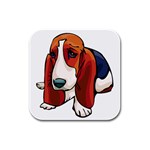 Basset Hound Rubber Square Coaster (4 pack)