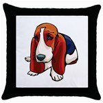 Basset Hound Throw Pillow Case (Black)