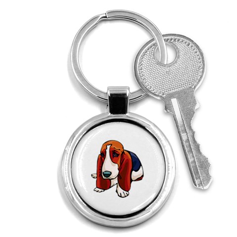 Basset Hound Key Chain (Round) from ArtsNow.com Front