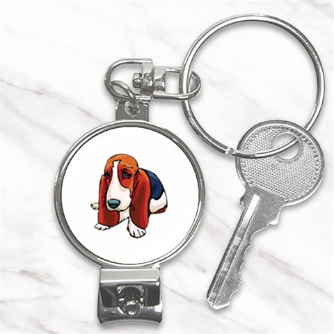 Basset Hound Nail Clippers Key Chain from ArtsNow.com Front