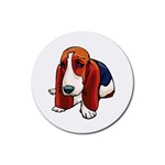 Basset Hound Rubber Coaster (Round)