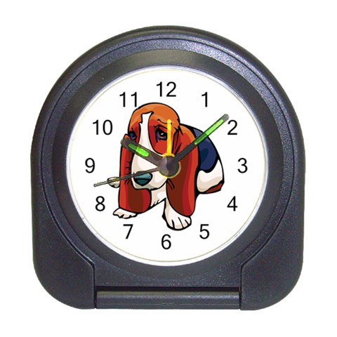 Basset Hound Travel Alarm Clock from ArtsNow.com Front