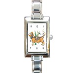 Basset Hound Rectangular Italian Charm Watch