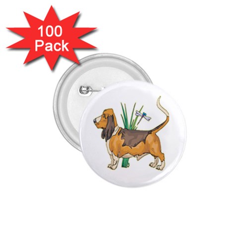 Basset Hound 1.75  Button (100 pack)  from ArtsNow.com Front