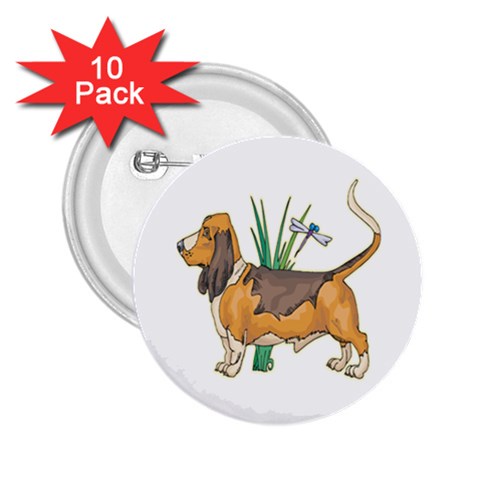 Basset Hound 2.25  Button (10 pack) from ArtsNow.com Front