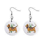 Basset Hound 1  Button Earrings