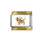 Basset Hound Gold Trim Italian Charm (9mm)