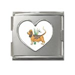 Basset Hound Mega Link Heart Italian Charm (18mm)