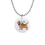 Basset Hound 1  Button Necklace