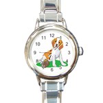 Beagle Round Italian Charm Watch