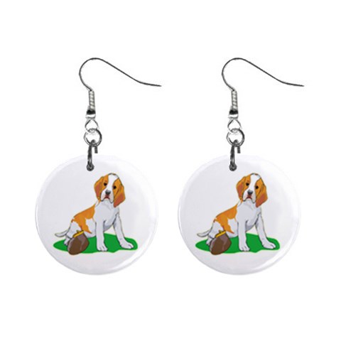 Beagle 1  Button Earrings from ArtsNow.com Front