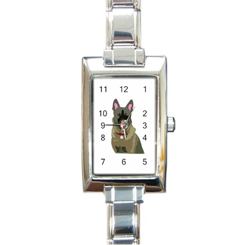 Belgian Malinios Rectangular Italian Charm Watch from ArtsNow.com Front