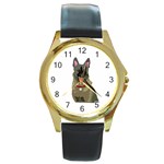 Belgian Malinios Round Gold Metal Watch