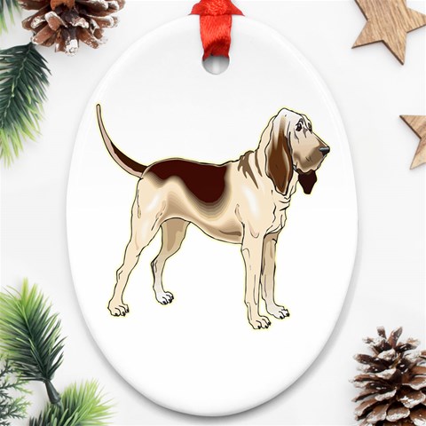 Bloodhound Ornament (Oval) from ArtsNow.com Front