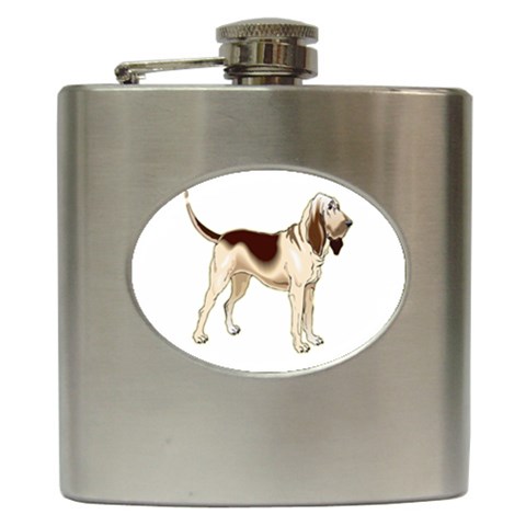 Bloodhound Hip Flask (6 oz) from ArtsNow.com Front