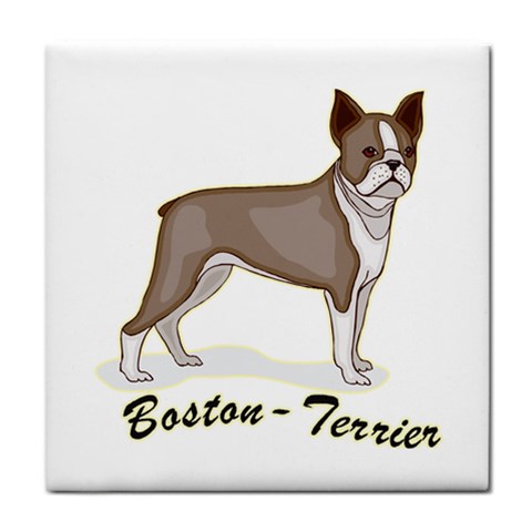 Boston Terrier Tile Coaster from ArtsNow.com Front