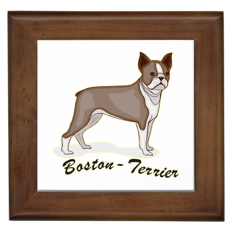 Boston Terrier Framed Tile from ArtsNow.com Front